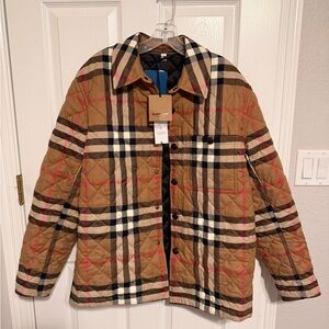 Burberry Taupe Brown Plaid Jacket